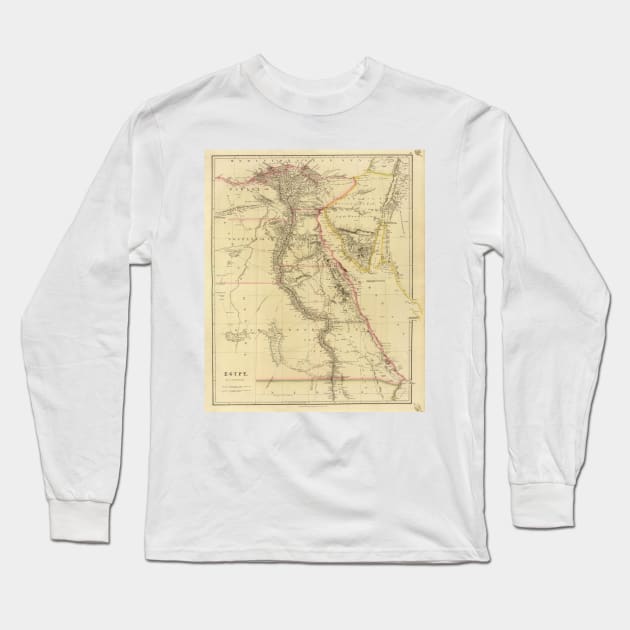 Vintage Map of Egypt (1832) Long Sleeve T-Shirt by Bravuramedia